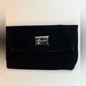 GIORGIO ARMANI Parfums Velour Black Luxury Evening Clutch Pouch Purse‎ magnetic